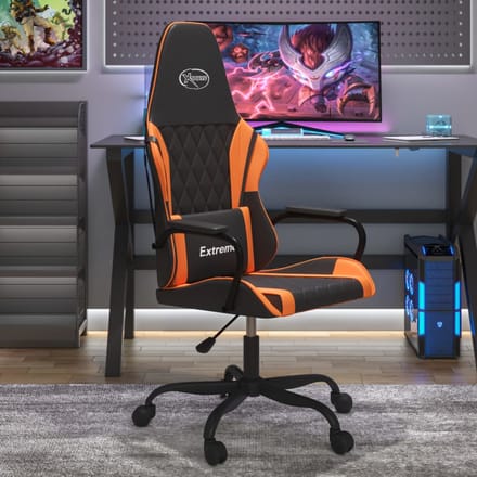 vidaXL - Gamestoel - kunstleer - zwart - en - oranje