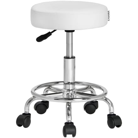 Rolkruk - Hoogte Verstelbaar 360°C Draaibaar - 51-65cm Zithoogte Wit