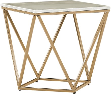 MALIBU - Bijzettafel - Wit/ Beige - MDF
