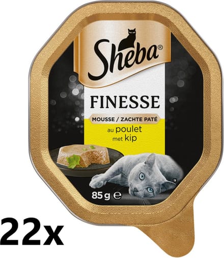 22x Sheba - Finesse Mousse Kip - Kattenvoer Natvoer - 85 g