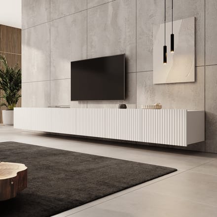 Meubella - TV-Meubel Kenderes - Wit - 300 cm