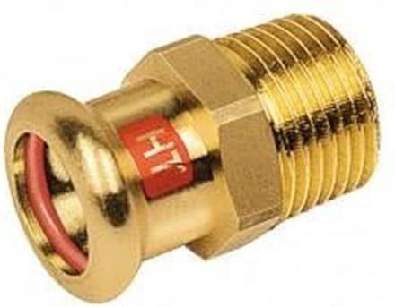 Bonfix Pressfitting roodkoper SOLAR Puntstuk 1 x 22 - conische buitendraad x press - (m-profiel)