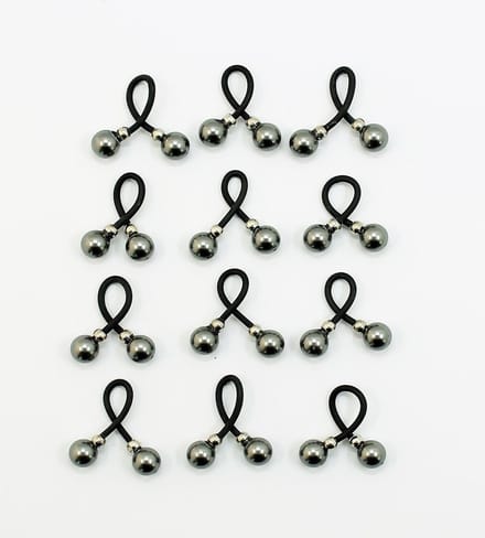 Haar binders met Swarovski Parels donker grijs