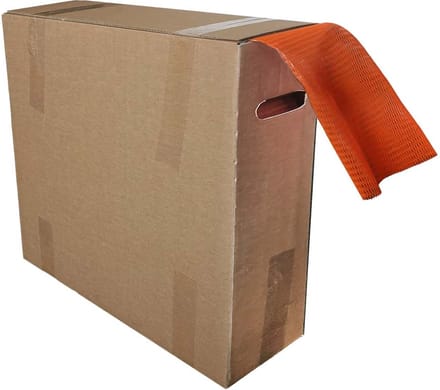 Kortpack - Buisnet 100mm - 200mm x 100mtr - 1 Rol in dispenserdoos - Oranje - (015.0855)