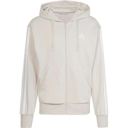 Adidas Essentials 3 Stripes French Terry Sweatshirt Met Rits Beige S / Regular Man