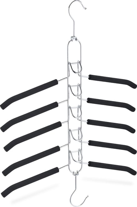 ruimtebesparende kledinghanger - 5 gepolsterde hangers - antislip - horizontaal - verticaal