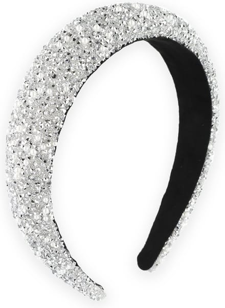 Lajetti Glitter Haarband Dames Zilver Breed