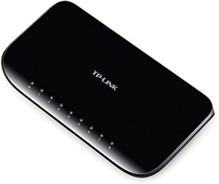 Netwerk Switch - Gigabit Hub - Internet Verbinding - Energiebesparend - 8 Poorten - Zwart