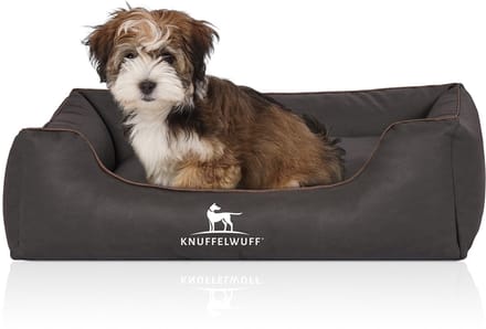 Knuffelwuff Hondenbed Scottsdale van kunstleer M-L 85 x 63cm zwart