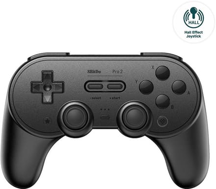 8Bitdo Pro 2 Bluetooth Zwart Bluetooth/USB Gamepad Analoog/digitaal Android, Nintendo Switch, Nintendo Switch 2, PC