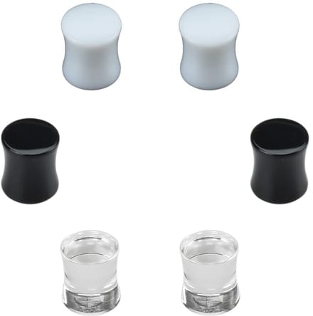 3 paar oordopjes van gemengd acryl, oorpiercing sieraden