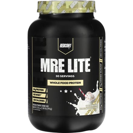 Redcon1, MRE Lite, Volwaardige Eiwit, Vanille Milkshake, 2,08 lb (945 g)