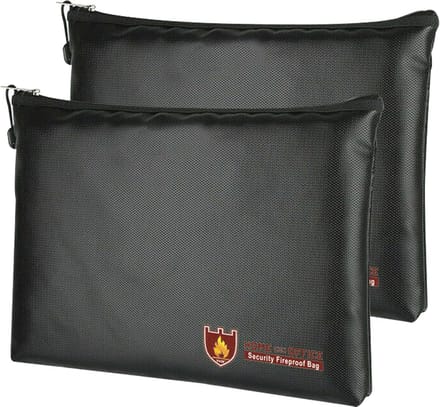 Vuurvaste documententas 2 stuks - waterdichte tas voor documenten, geld en waardevolle spullen - grote capaciteit, 34 x 25 cm