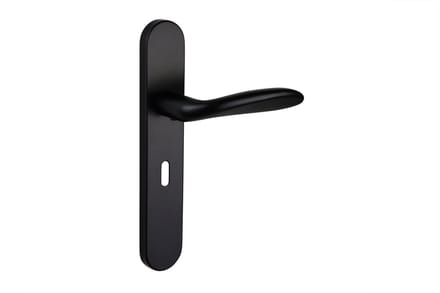 Lavuzo deurkruk Benevento Zwart met afgerond schild SL56 | Per set | Deurklink met schild