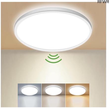 RFWR® LED-Plafondlamp met Bewegingssensor - 15W, Rond, Plat, Voor Binnen - Verstelbare Kleurtemperatuur