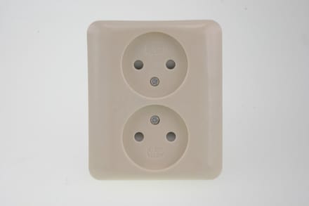 Uni Inbouw Stopcontact - 2-voudig - Crème
