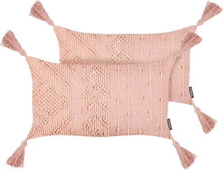 VALVARIA - Sierkussen set van 2 - Perzik - 30 x 50 cm - Katoen