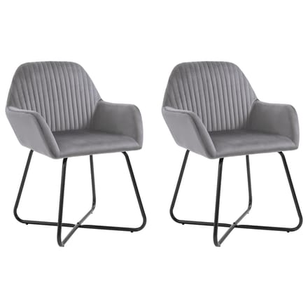 vidaXL - Eetkamerstoelen - 2 - st - fluweel - grijs