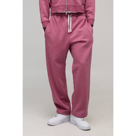 Essentiële Gewassen Baggy Lage Kruis Joggingbroek | Washed Pink | Size Medium