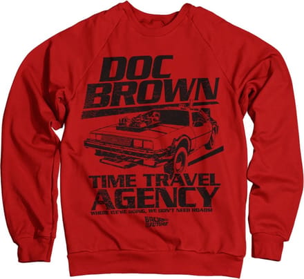 Back to the Future Doc Brown Time Travel Agency-sweatshirt, rood