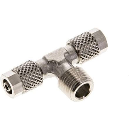 5x3 & R1/8'' Vernikkeld Messing T-Opsteekkoppeling Buitendraad [2 Stuks]