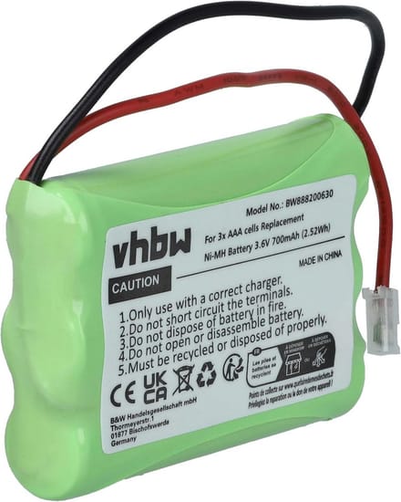 Batterij voor verschillende apparaten (700mAh, 3.6V, NiMH) - 3 x AAA cellen