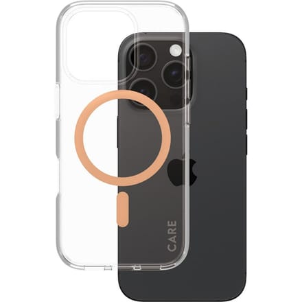CARE by PanzerGlass Flagship Case - Transparant Urban Combat w. Peachy MagSafe iPhone 16 Pro