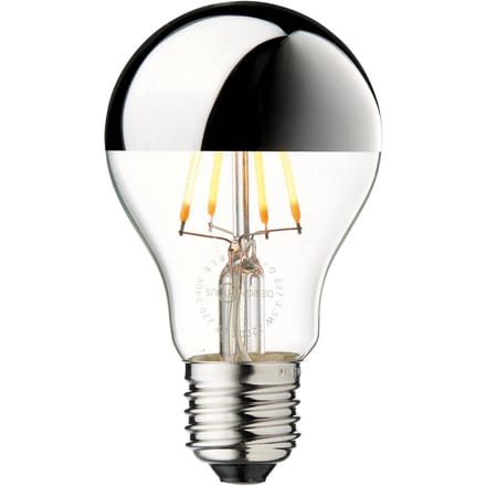 DESIGN BY US LED lamp E27 met spiegelende kap, zilver, 3,6 W, 2.700 K, dimbaar