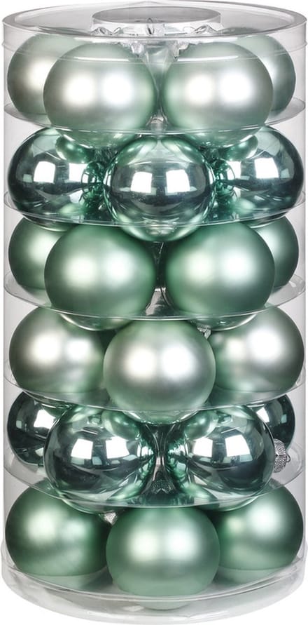 Inge Christmas Kerstballen - 30x st - mintgroen - D6 cm - glas - mat/glans - kerstversiering