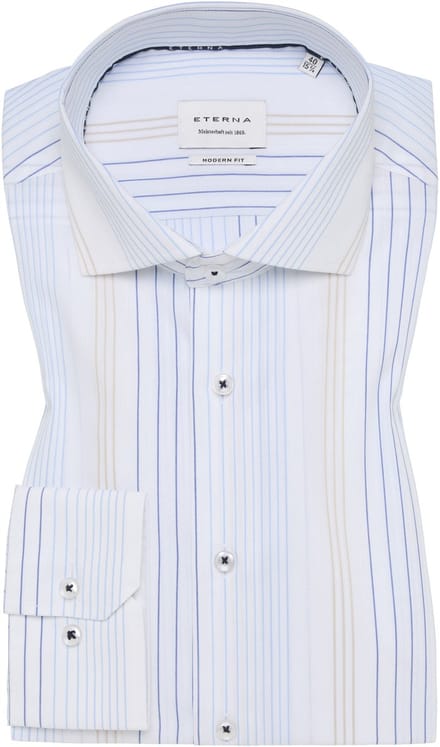 ETERNA - Heren hemd - Maat 42 - Mannen - blauw - katoen