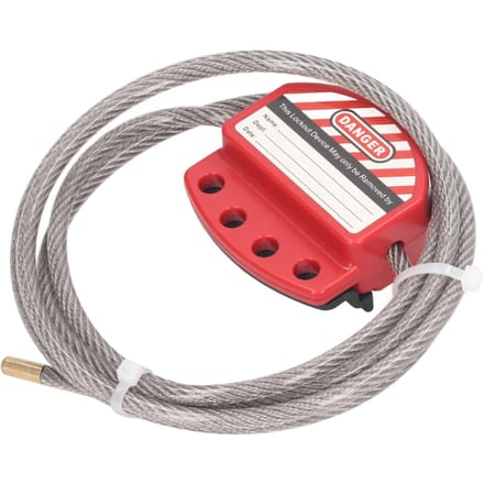 Cadenas à câble de consignation Dispositif de verrouillage réglable Acier inoxydable 4 trous de clé pour la gestion des réparations red