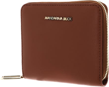 MANDARINA DUCK Leren Portemonnee Luna Zip Wallet Caramel Cafe Bruine