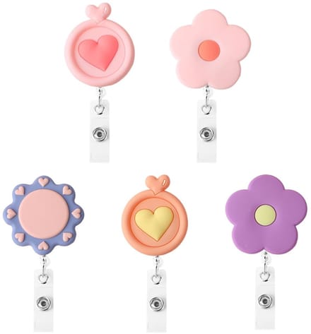 Dailygoods - Set van 5 Herbruikbare Badgeclips met Intrekbare ID-houder