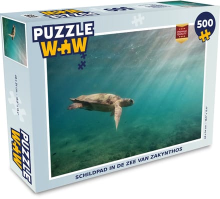 Puzzel Schildpad in de zee van Zakynthos - Legpuzzel - Puzzel 500 stukjes