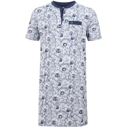 Jan Vanderstorm herren Nachthemd - 76/78 - blauw - Plus Size