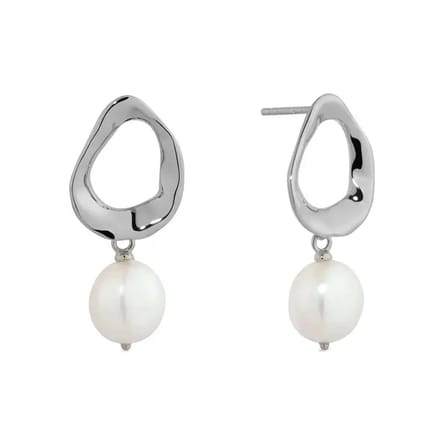 Oorbellen met parel/3cm/925 sterling zilver