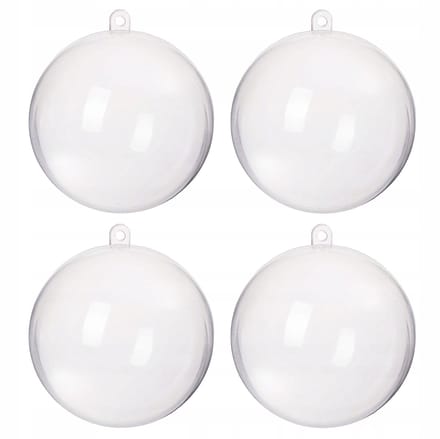 4x Acryl Kerstballen Transparant 10cm - Zelf Decoreren