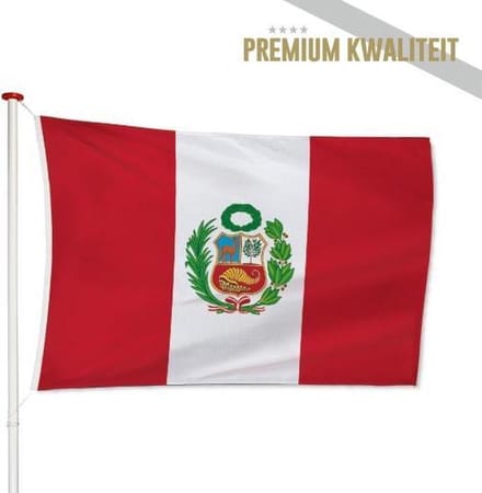 Peruaanse Vlag Peru 40x60cm - Kwaliteitsvlag - Geschikt voor buiten