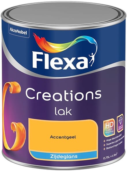 Flexa - Creations Lak Zijdeglans - Accentgeel - Mengverf - 750 Ml