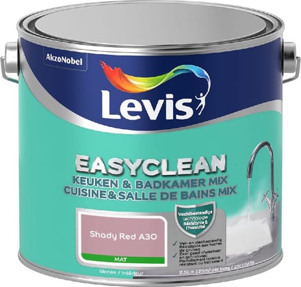 Levis - Easyclean Keuken & Badkamer Mix - Shady Red A30 - Mengverf - 2,5 L