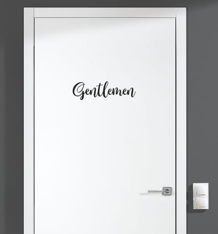 Deursticker - Gentlemen - Zwart 18x5,5