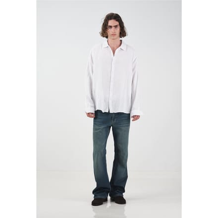 Relaxed Fit Gestructureerde Langarmshirt