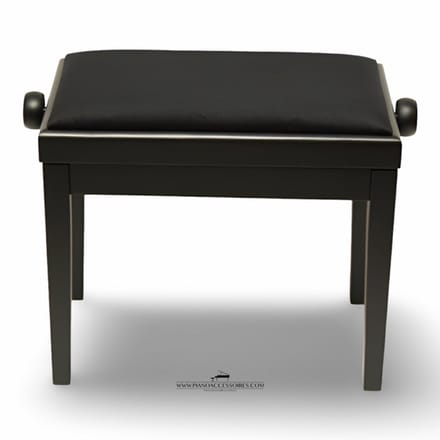 Pianobank GPPD Model 3 Zwart Mat, zwarte stofzitting