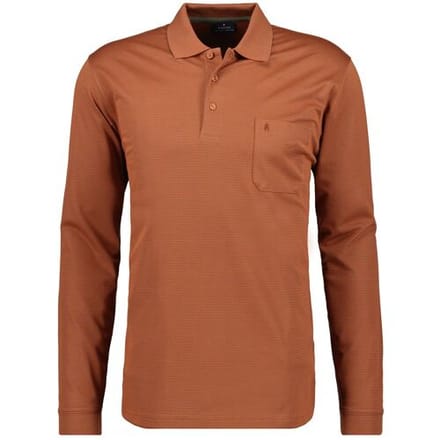 Ragman Softknit Polo Fineline Pumpkin Orange / male