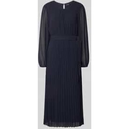 s.Oliver - female - Midi-jurk van chiffon met plooien en strikceintuur
