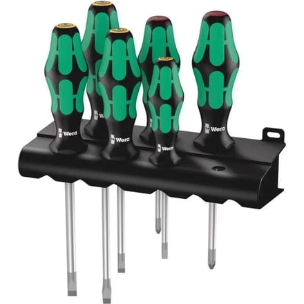 Wera Kraftform Plus Lasertip Schroevendraaierset - 6 stuks, Kunststof/Metaal