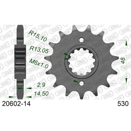 Tandwiel Afam 530 14 dents