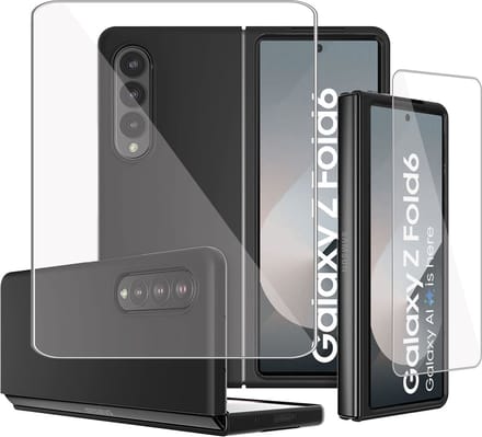 Hoesje + Screenprotector geschikt voor Samsung Galaxy Z Fold 6 – Folie - Case Transparant