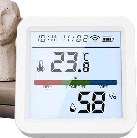 Vochtigheidssensor - Luchtkwaliteit Monitor - Binnenklimaat Bewaken - Directe Data Toegang - 5.6 cm - Wit