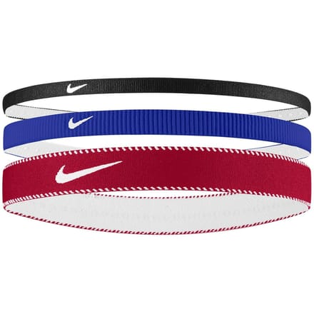 Nike Klassieke Gemengde Flexibele Hoofdband (Set van 3) (Rood/blauw/zwart)